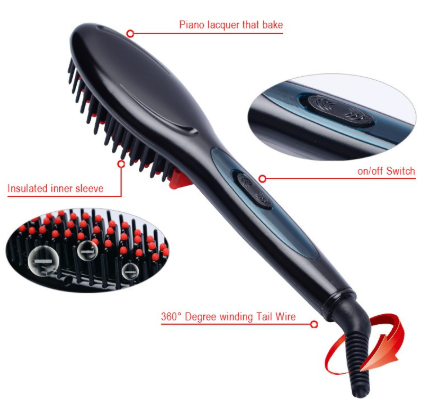 New Electric Hair Straightener Brush - ValasMall