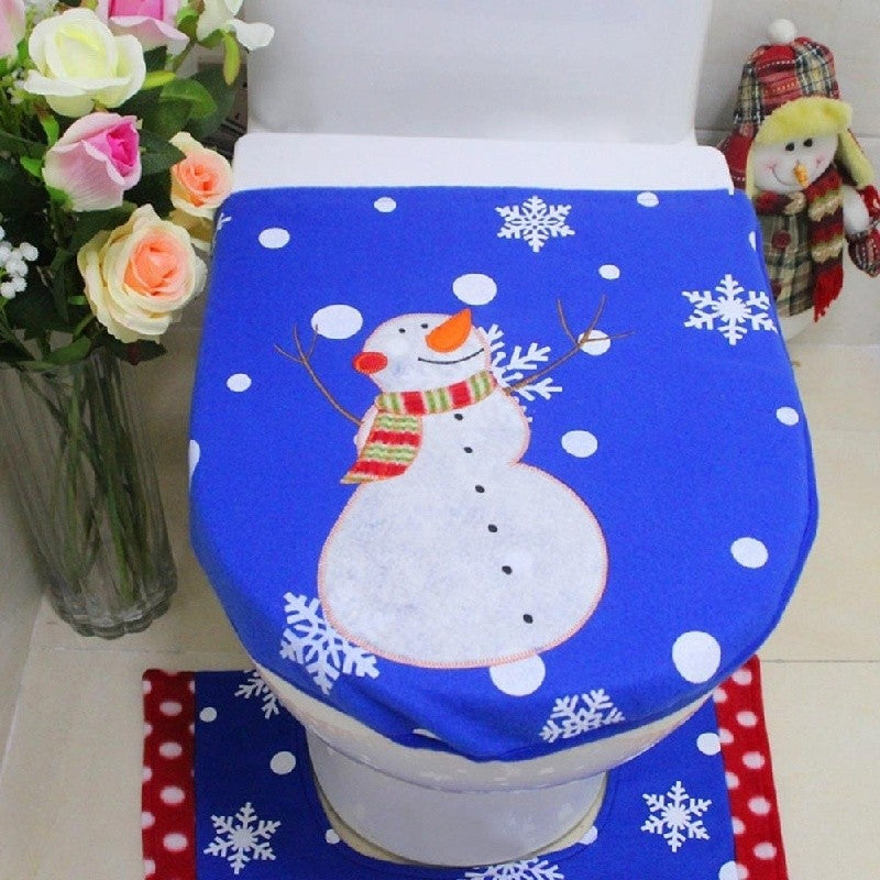Christmas Snowman Decorative Toilet Set - ValasMall
