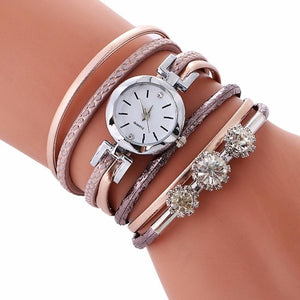 Leather Quartz Casual Bracelet Watch - ValasMall
