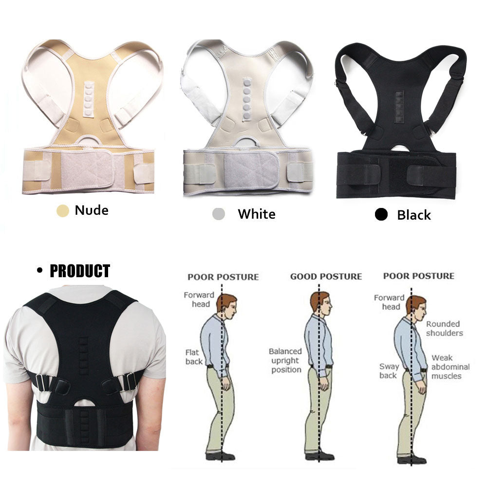 Magnetic Therapy Posture Corrector Back Support Belt - ValasMall