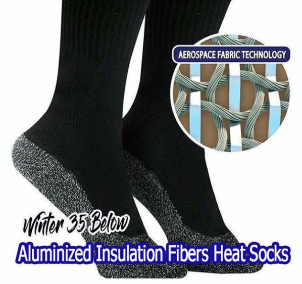 Winter 35 Below Aluminized Fibers Heated Socks - ValasMall
